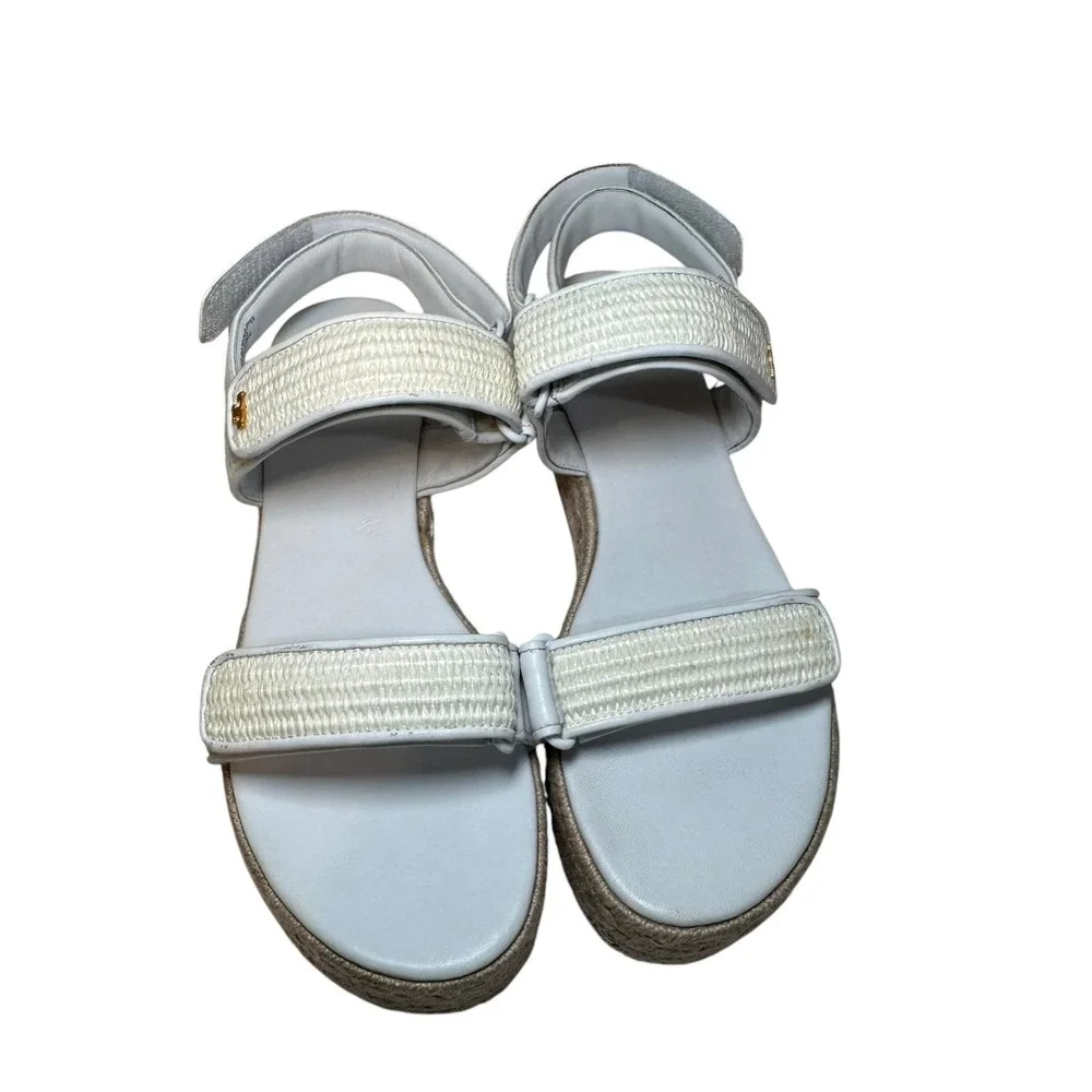 Tory Burch Kira Platform Espadrille Sport Sandals White Size 10 New